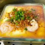 Steamed Egg with Prawns and Tofu, super easy high protein low carb recipe