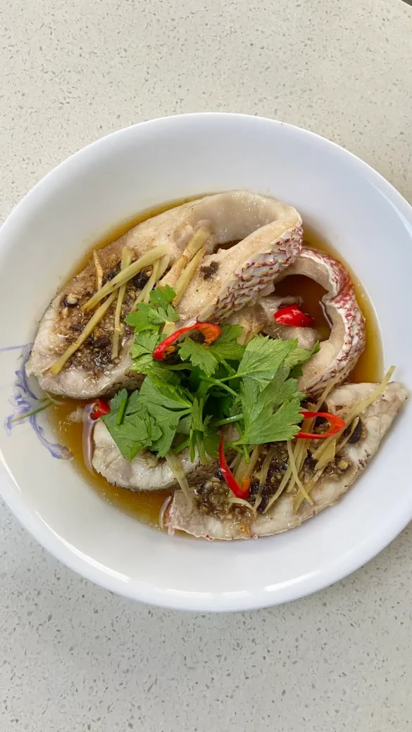 Steamed Fish with Black Bean sauce, cooked in only 15 minutes!