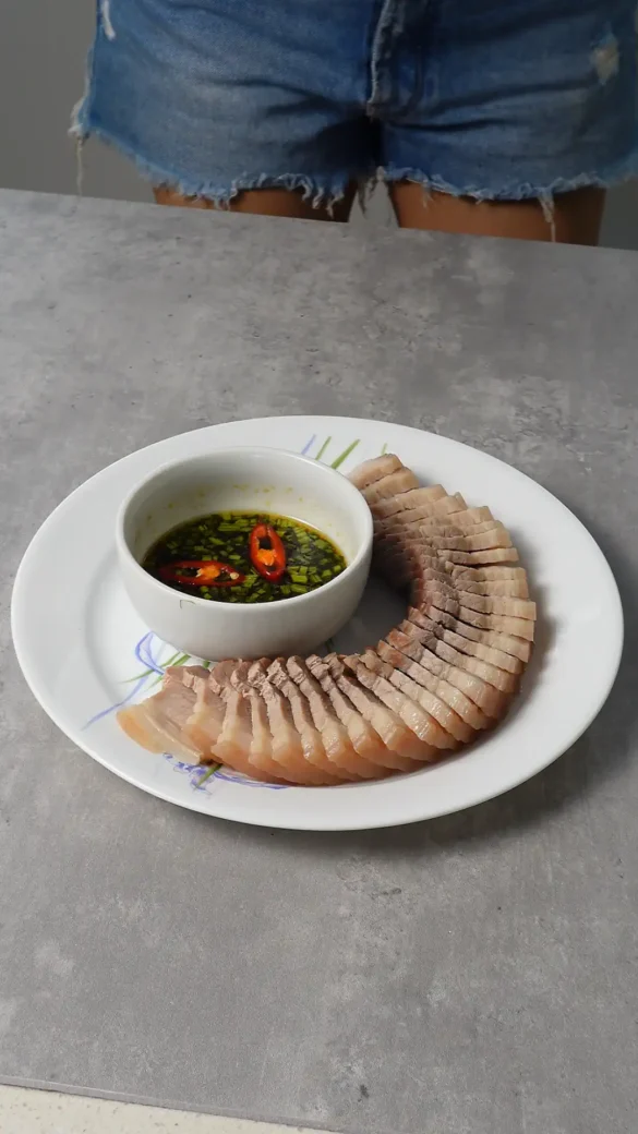 Boiled Pork Belly with Asian Dip